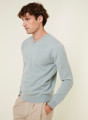 Pull col V en cachemire - Evann 7852 celadon - 94 Vert amande