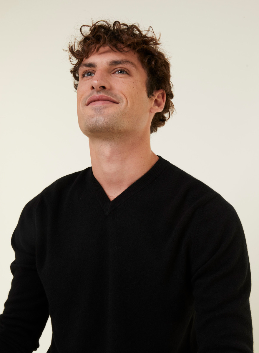 Suéter de cashmere com decote em V - Evann