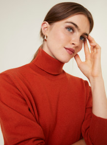 Pull col roulé en cachemire - Anabelle 7870 ecureuil - 92 Rouille