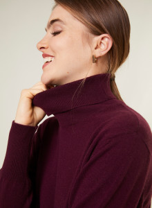 Pull col roulé en cachemire - Anabelle 7882 prune - 18 Violet foncé