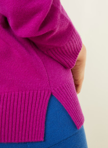 Pull col roulé à fentes en cachemire - Adena 7890 ultraviolet - 17 Violet
