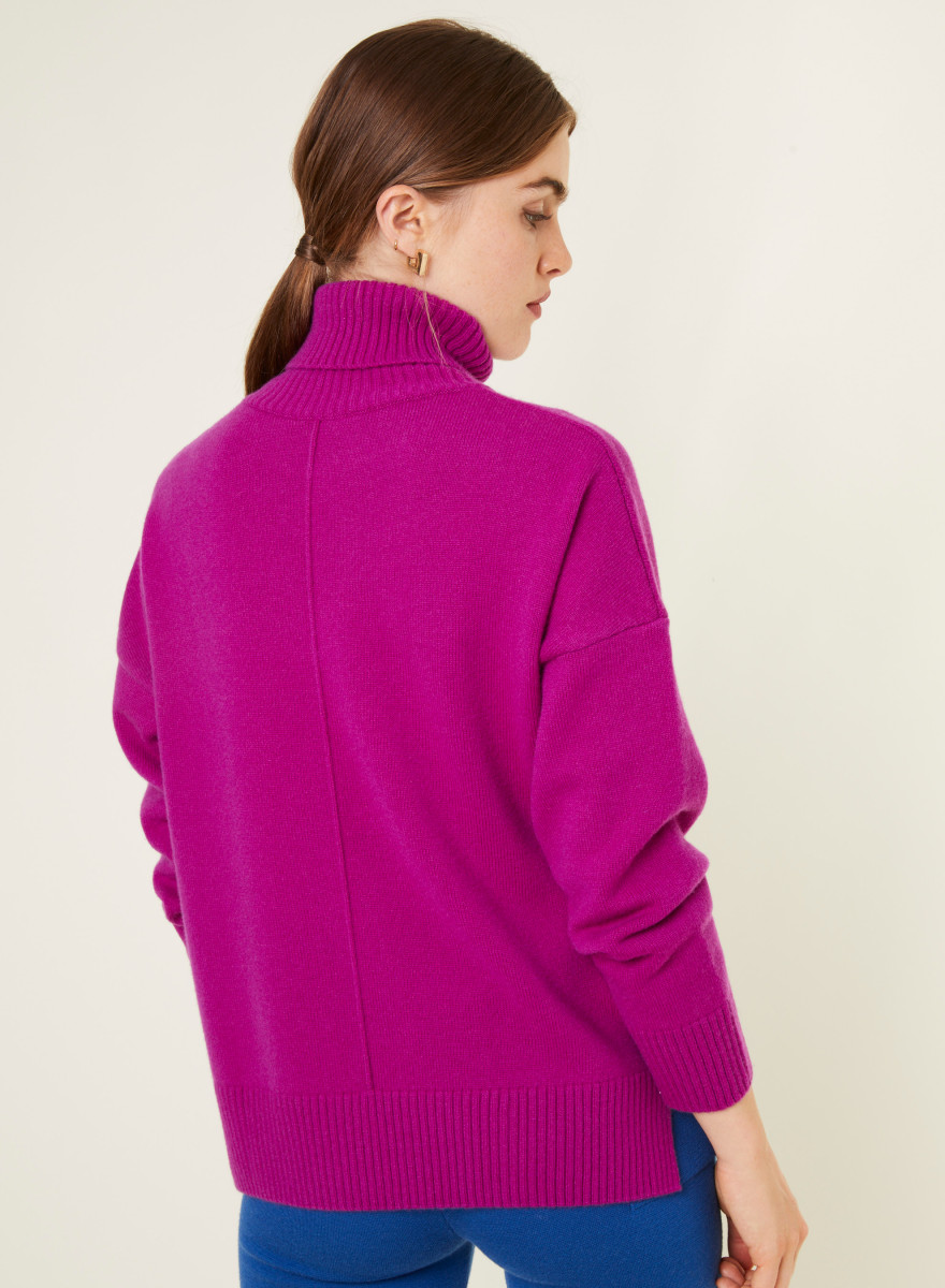 Turtleneck sweater with cashmere slits - Adena