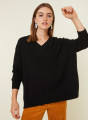 Loose sweater with V-neck slits in cashmere - Alienor