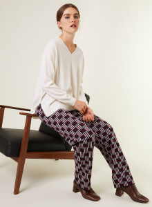 Loose sweater with V-neck slits in cashmere - Alienor