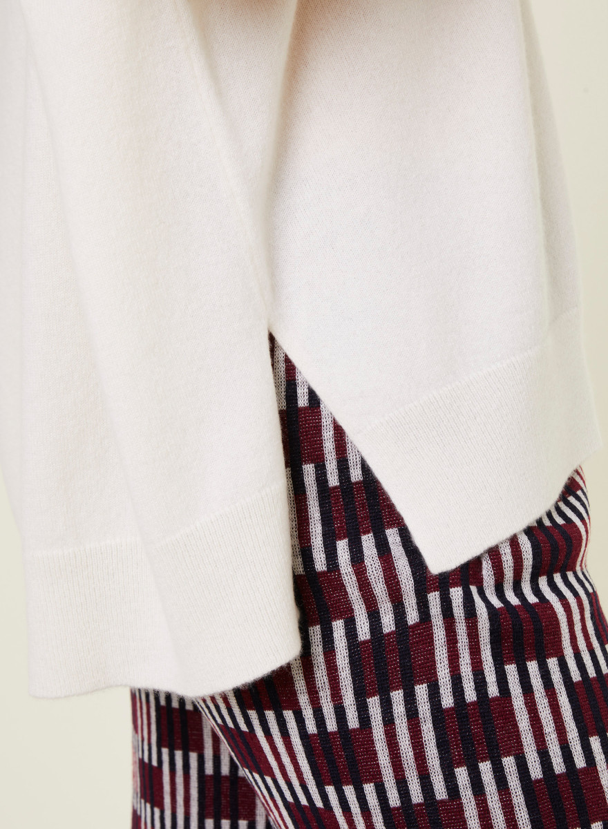 Loose sweater with V-neck slits in cashmere - Alienor