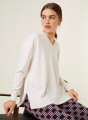 Loose sweater with V-neck slits in cashmere - Alienor