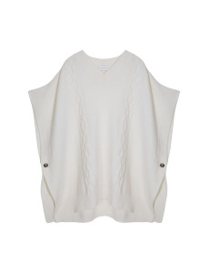 V-neck cape with cashmere dots - Gigi