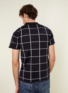 Polo homme carreaux Fil Lumière Marin