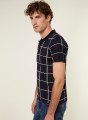 Polo homme carreaux Fil Lumière Marin
