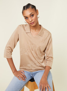 Fil Lumière polo shirt with elbow patches - Emy