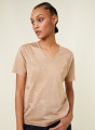V-neck T-shirt Fil Lumière short sleeves patterned - Elise