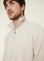 Recycled Wool and Cashmere Beaded Trucker Neck Sweater - English