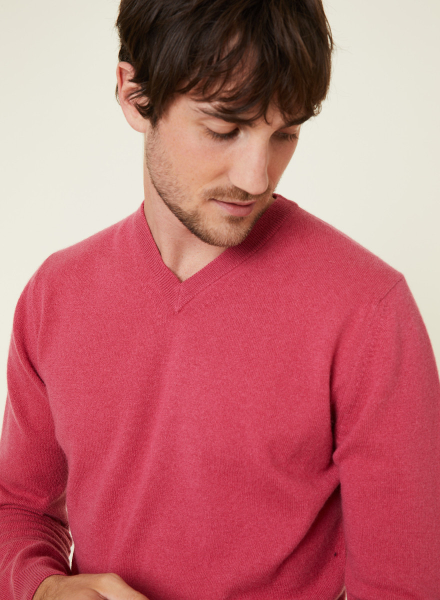 Suéter de cashmere com decote em V - Evann