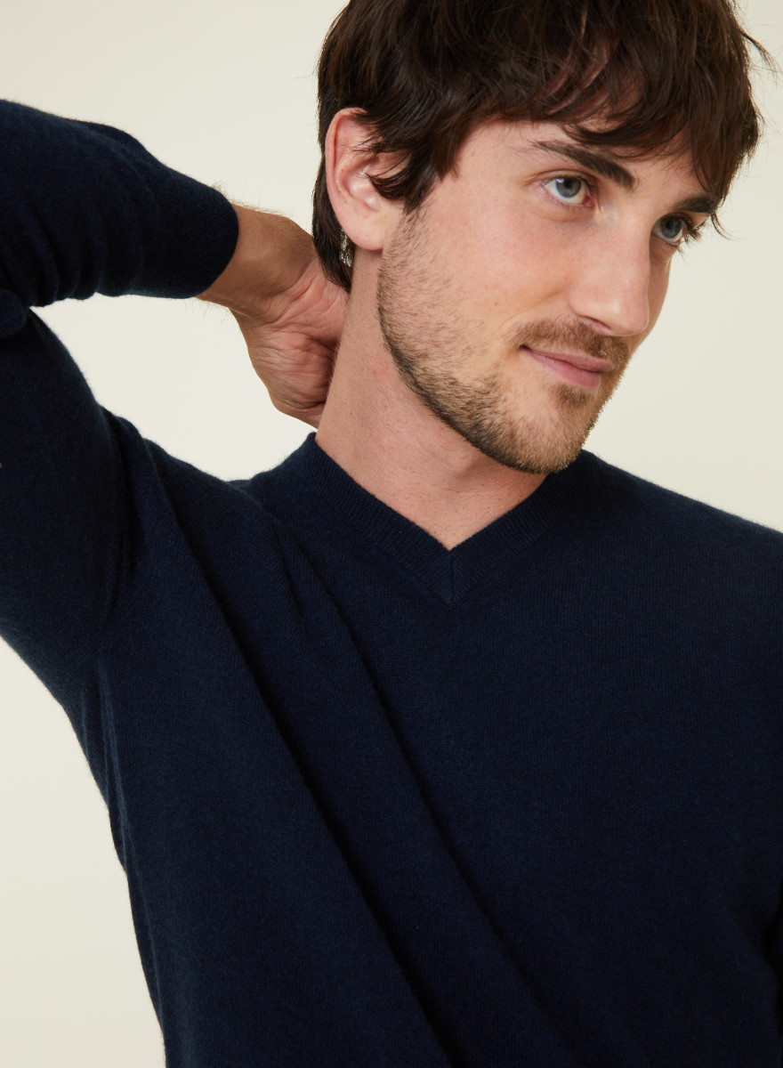 Suéter de cashmere com decote em V - Evann