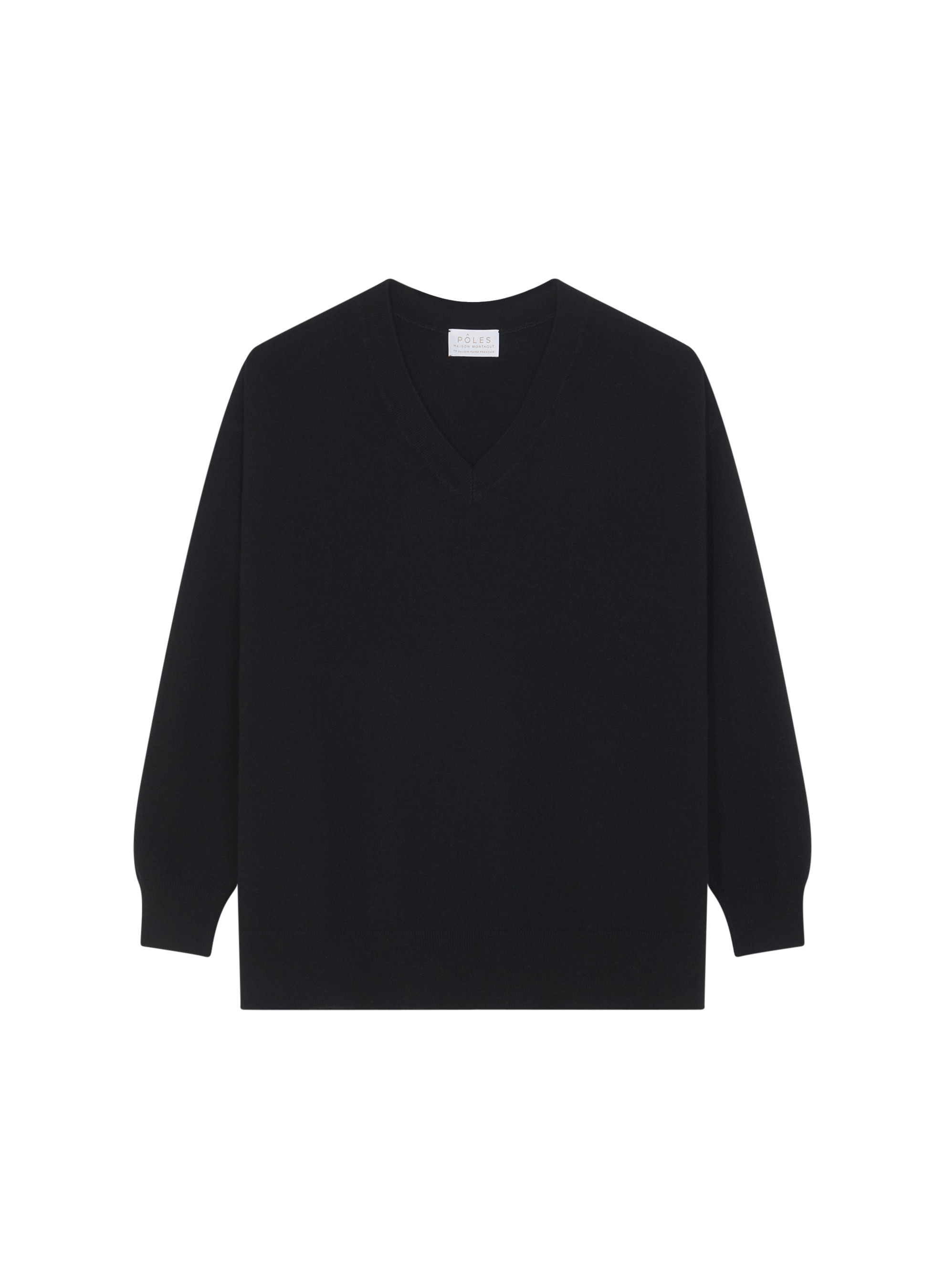 Loose sweater with V-neck slits in cashmere - Alienor