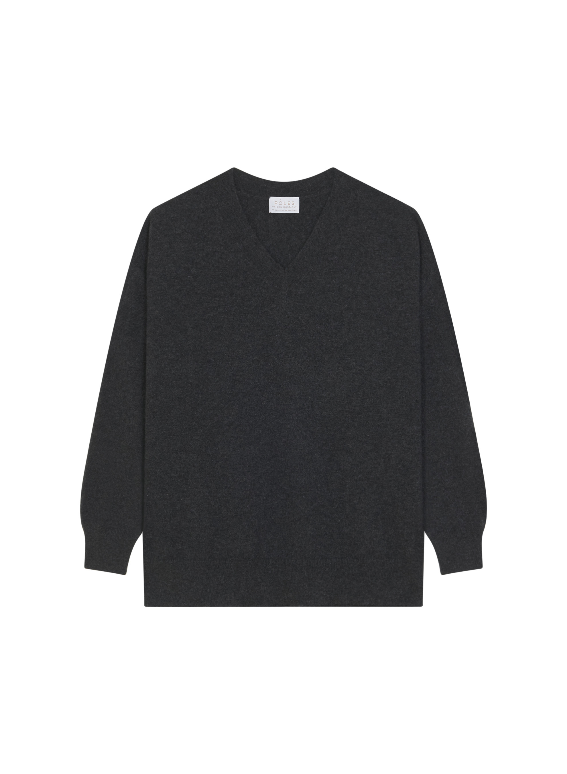 Loose sweater with V-neck slits in cashmere - Alienor