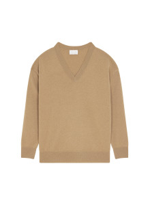 Loose sweater with V-neck slits in cashmere - Alienor