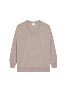 Loose sweater with V-neck slits in cashmere - Alienor