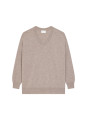 Loose sweater with V-neck slits in cashmere - Alienor