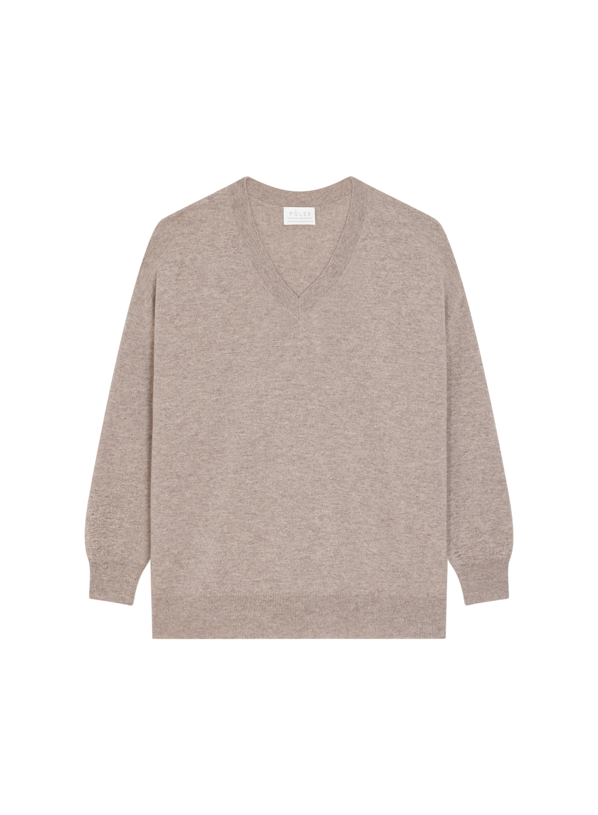 Loose sweater with V-neck slits in cashmere - Alienor
