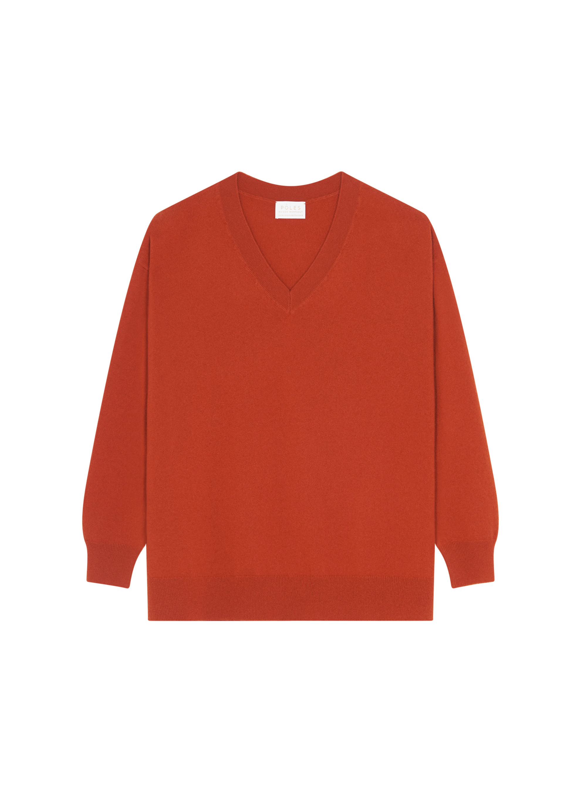 Loose sweater with V-neck slits in cashmere - Alienor