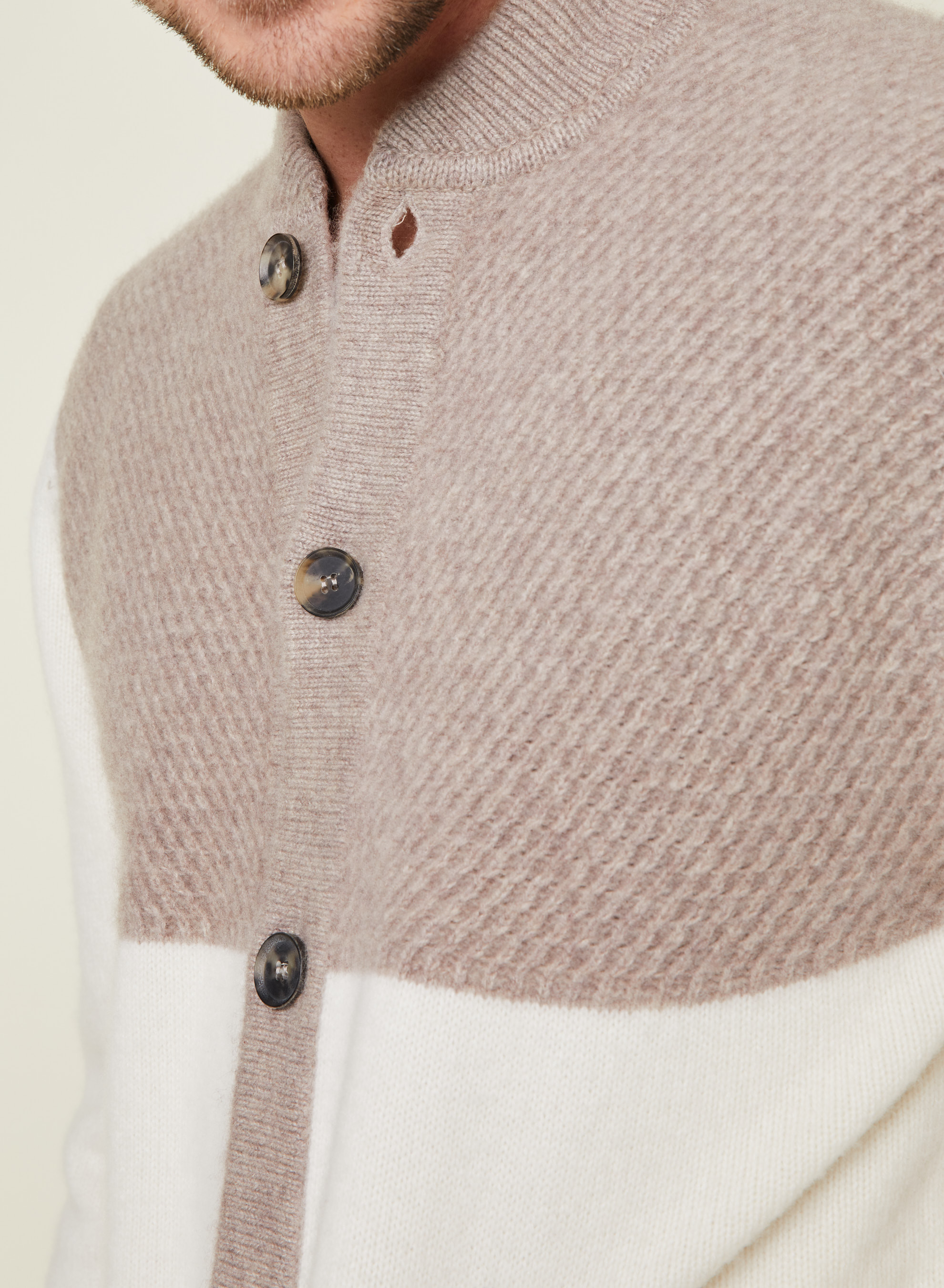 4-ply cashmere buttoned jacket with pockets - Farell