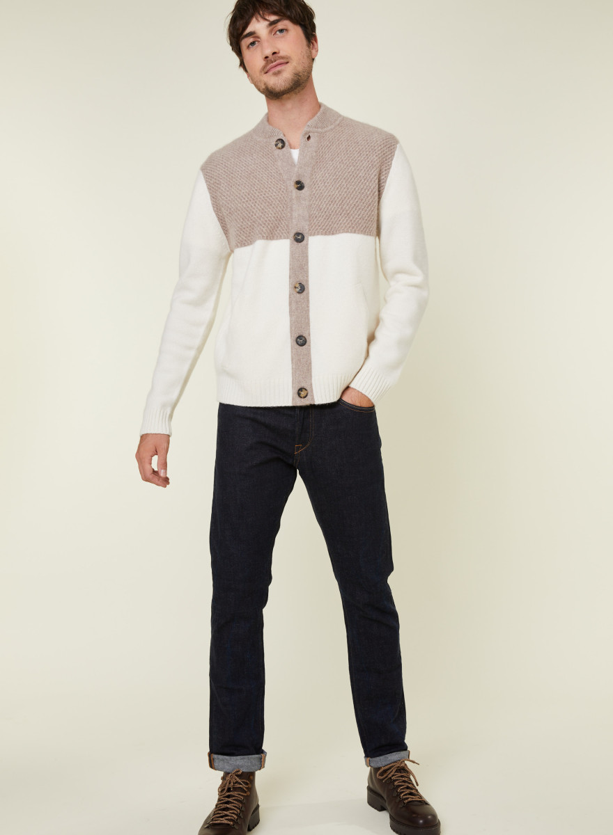 4-ply cashmere buttoned jacket with pockets - Farell