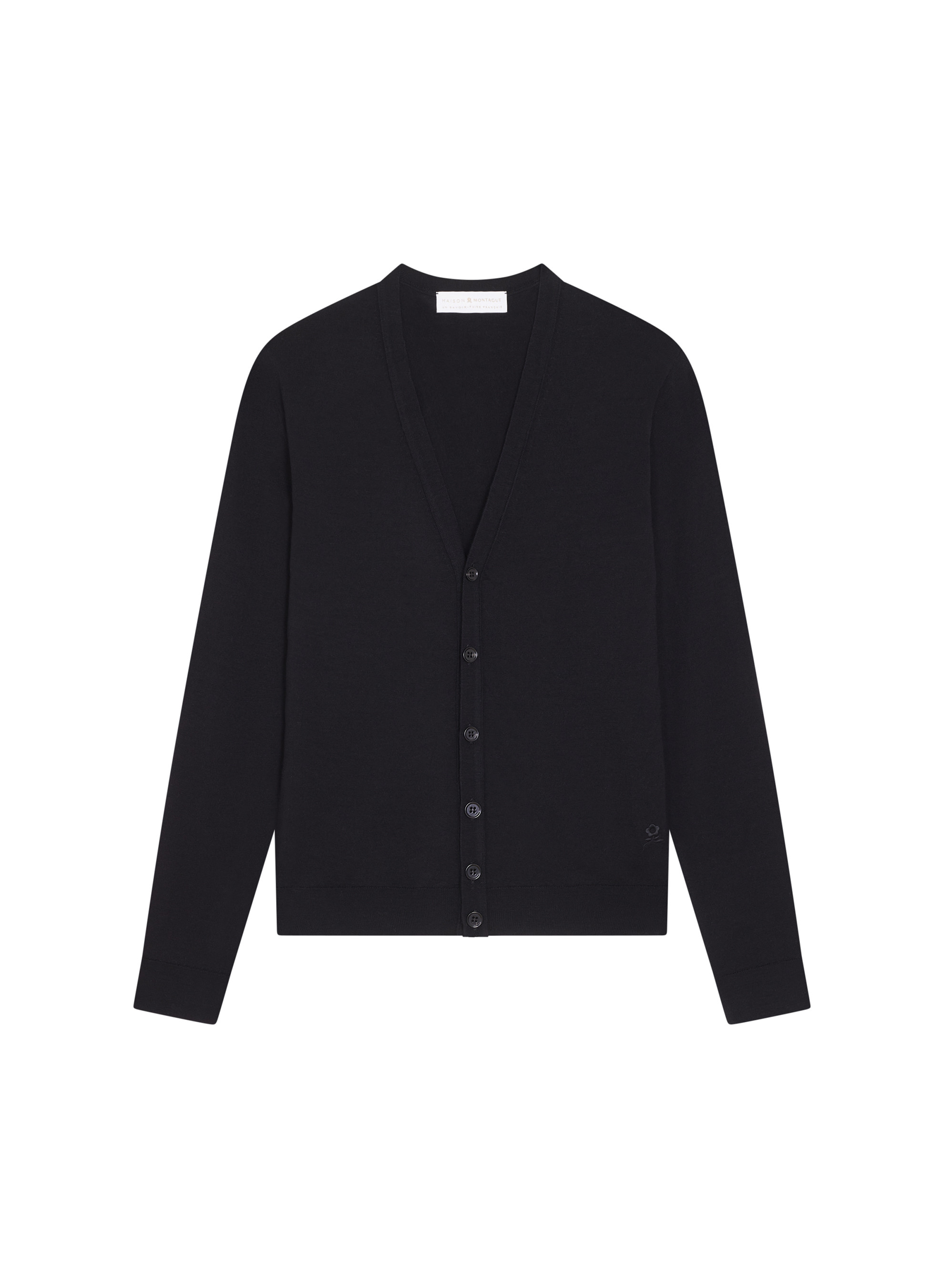 Buttoned vest with logo in merino wool - Etienne