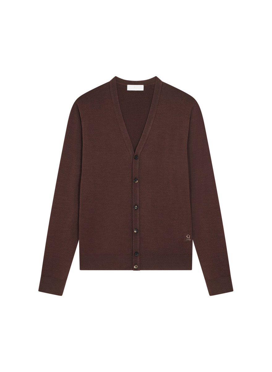 Buttoned vest with logo in merino wool - Etienne