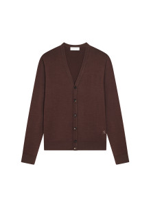 Buttoned vest with logo in merino wool - Etienne