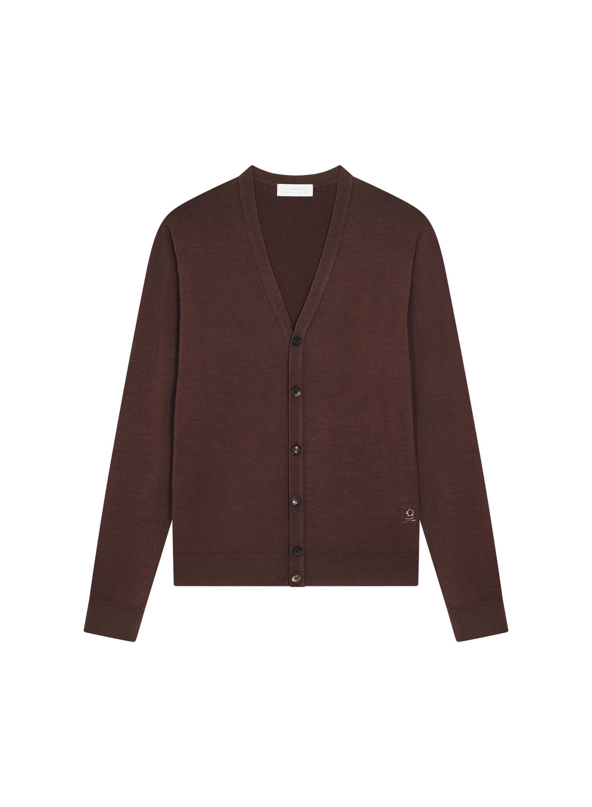 Buttoned vest with logo in merino wool - Etienne