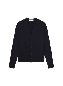 Buttoned vest with logo in merino wool - Etienne