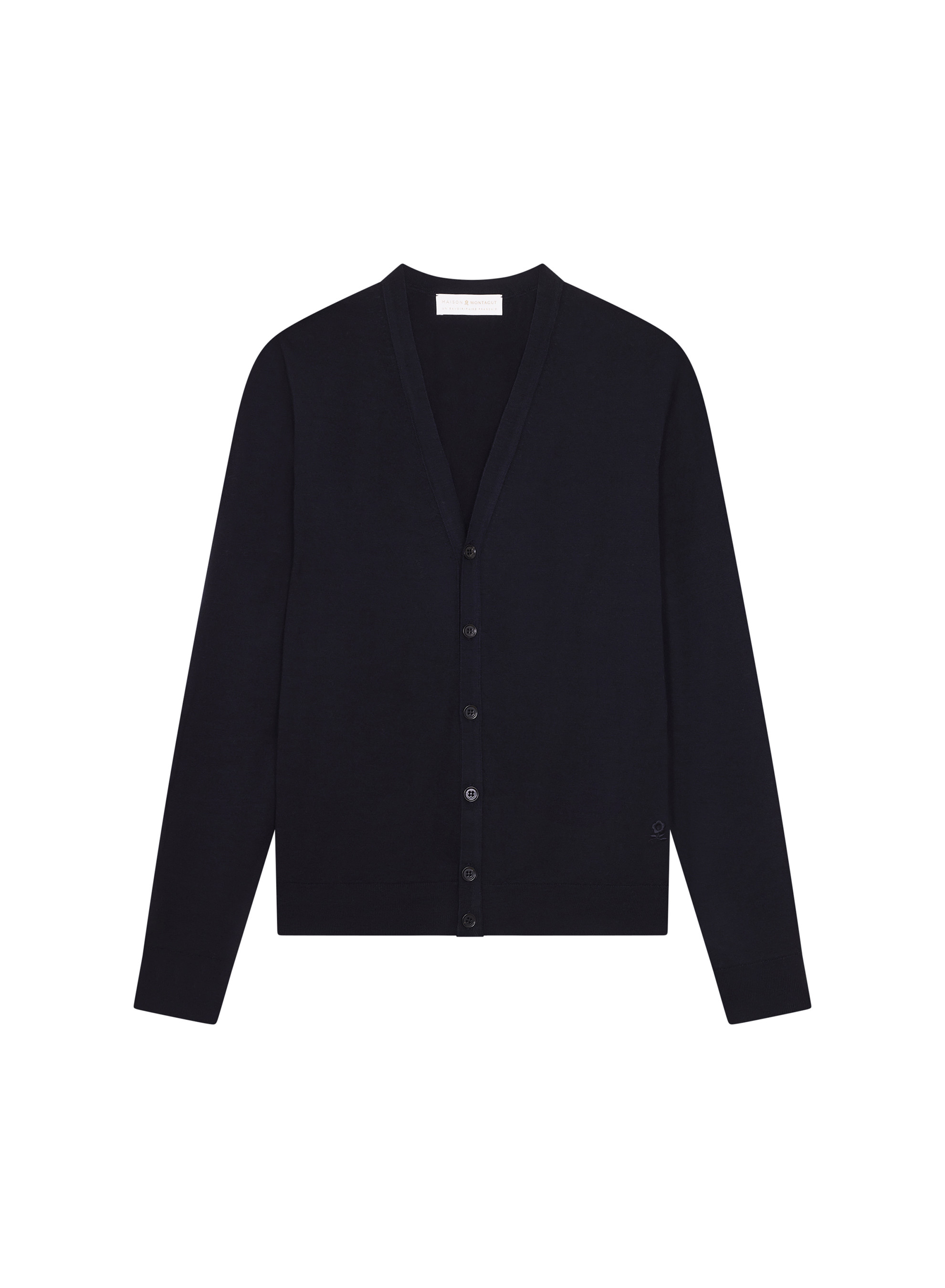 Buttoned vest with logo in merino wool - Etienne