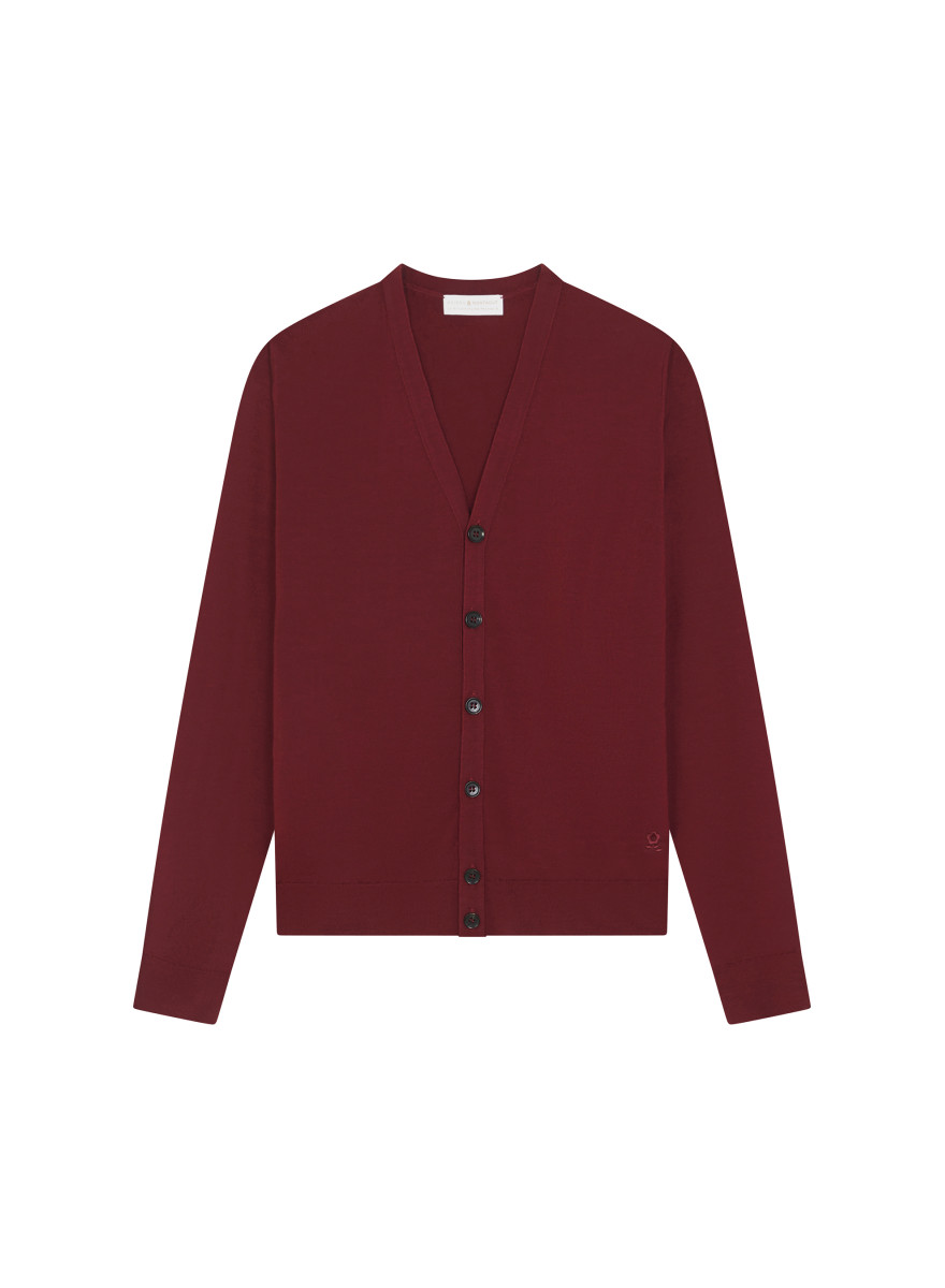 Buttoned vest with logo in merino wool - Etienne