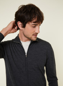 Gilet zippé avec logo en laine mérinos - Estian 7870 ecureuil - 92 Rouille