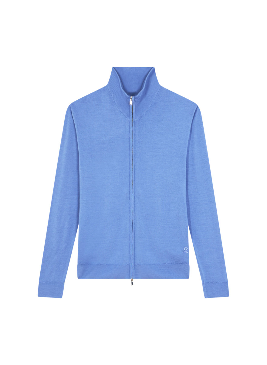 Zipped vest with logo in merino wool - Estian