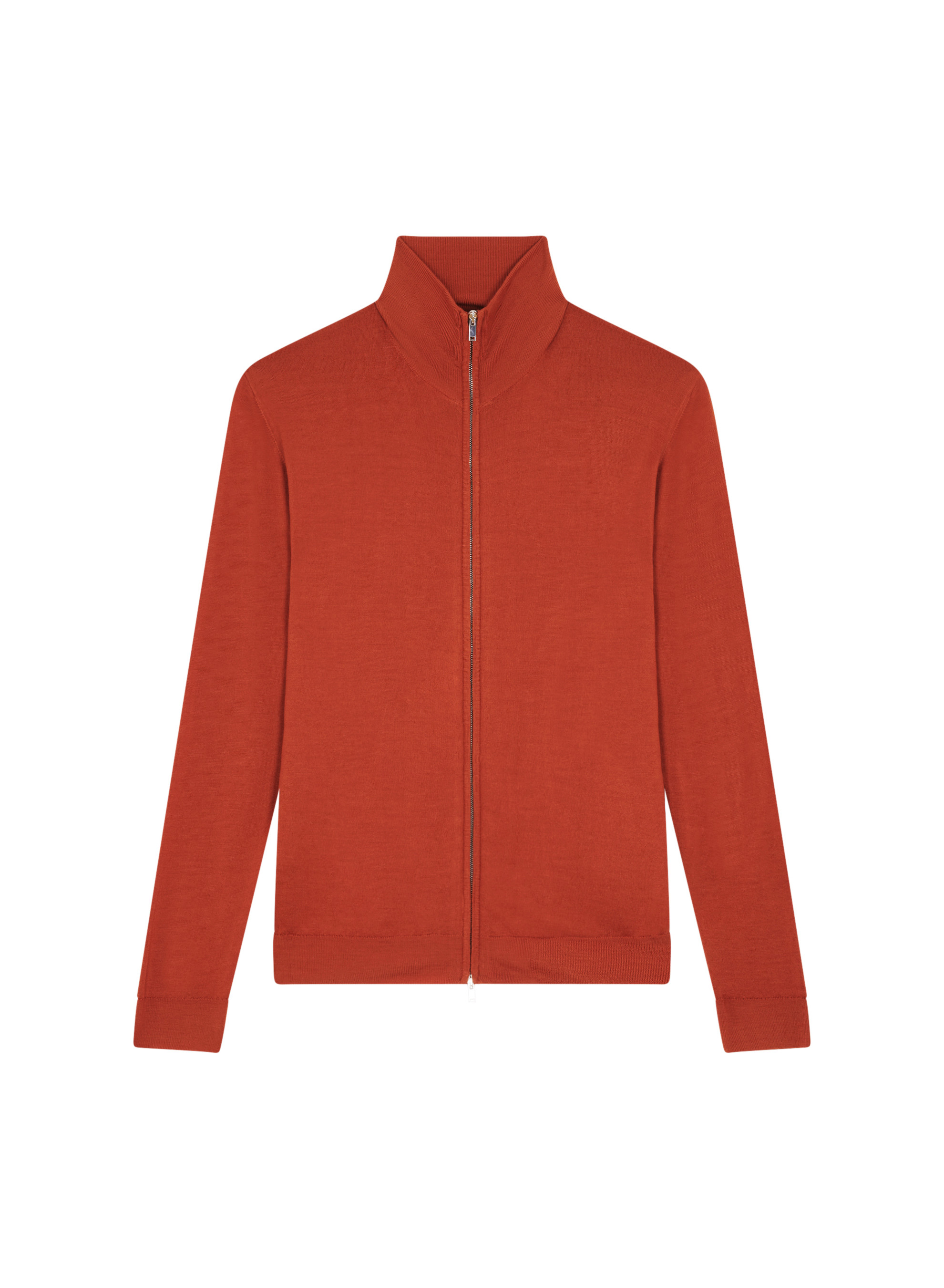 Gilet zippé avec logo en laine mérinos - Estian 7870 ecureuil - 92 Rouille