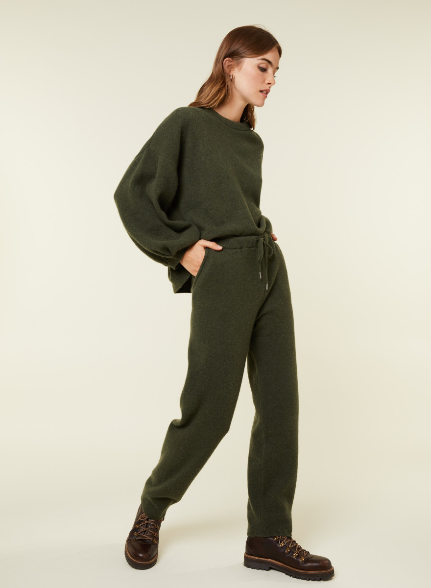 Joggers with pockets in recycled cashmere and wool - Anka