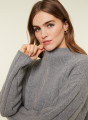 Zipped high-neck sweater in recycled cashmere and wool - Lodric