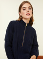 Zipped high-neck sweater in recycled cashmere and wool - Lodric