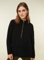 Zipped high-neck sweater in recycled cashmere and wool - Lodric
