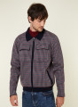 Polo collar jacket with houndstooth patterns in merino wool - Fabien