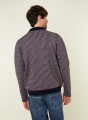 Polo collar jacket with houndstooth patterns in merino wool - Fabien