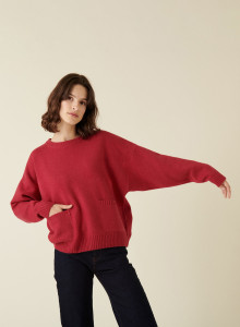 Loose-fit recycled cashmere sweater with pockets - Davina