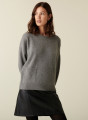 Pull ample en cachemire recyclé à poches - Davina 7411 volute - 09 Gris moyen