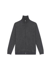 Zipped vest with logo in merino wool - Estian