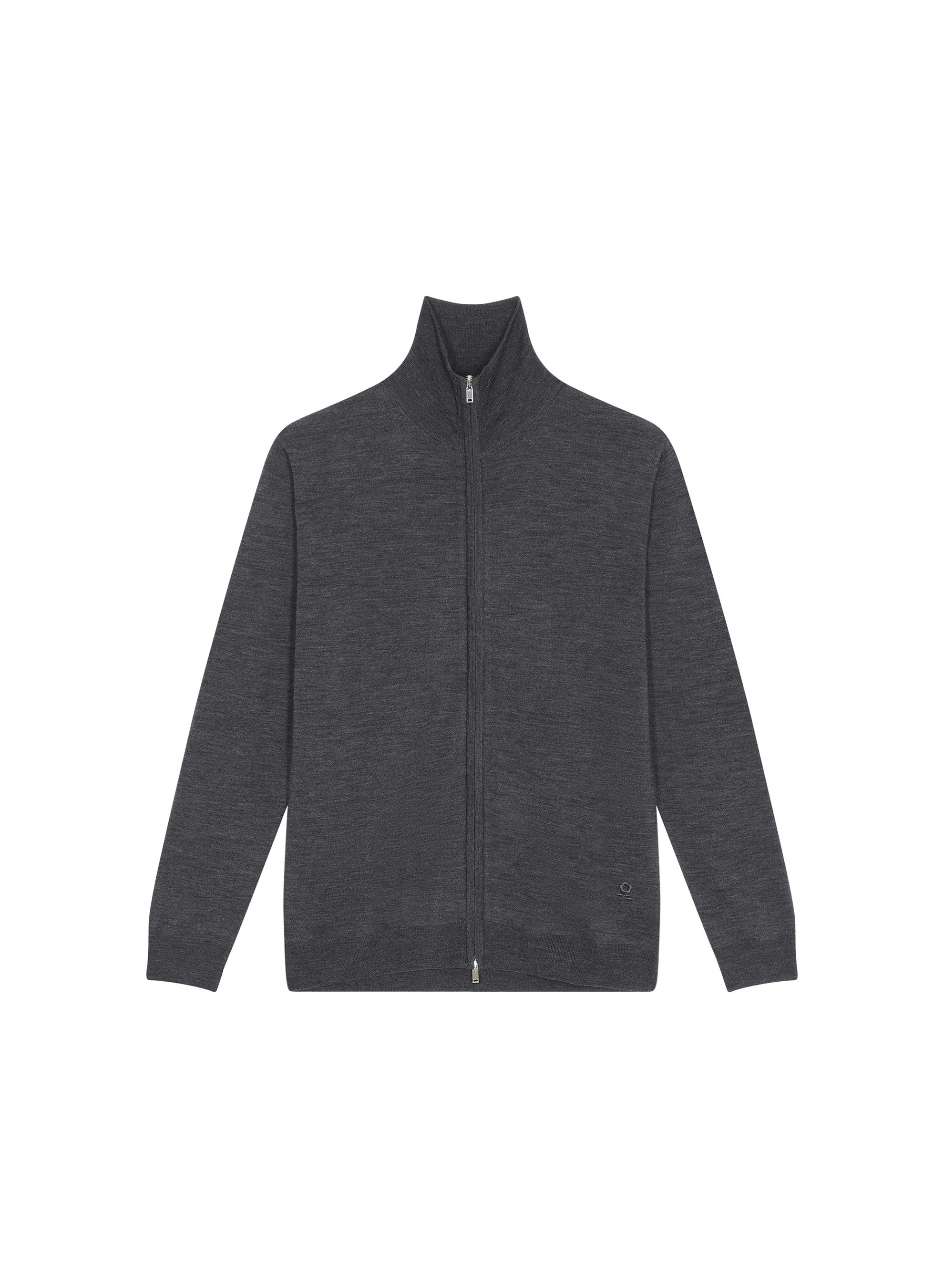 Zipped vest with logo in merino wool - Estian