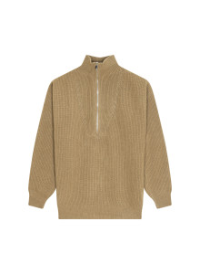 Recycled Wool and Cashmere Beaded Trucker Neck Sweater - English