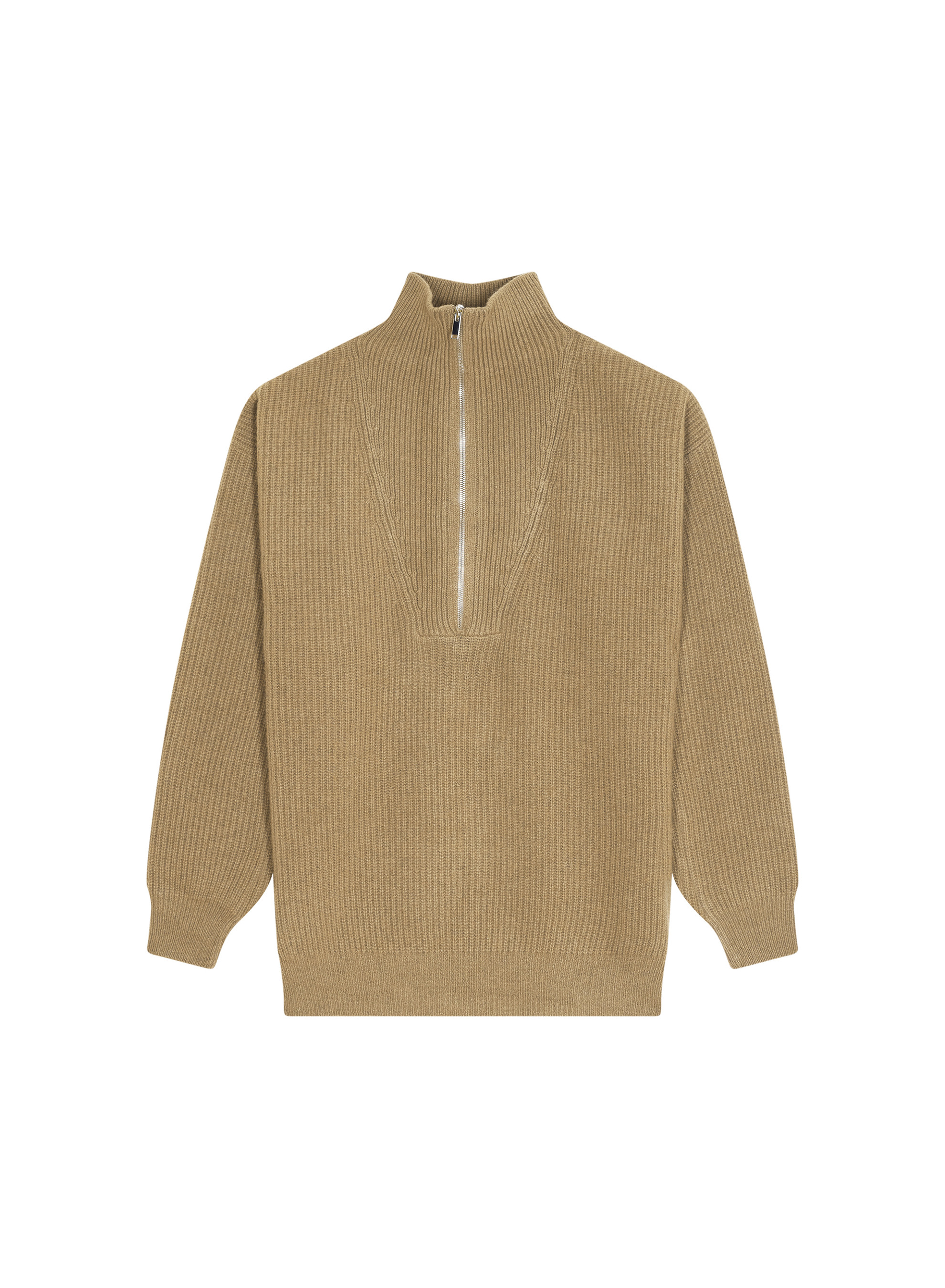 Recycled Wool and Cashmere Beaded Trucker Neck Sweater - English