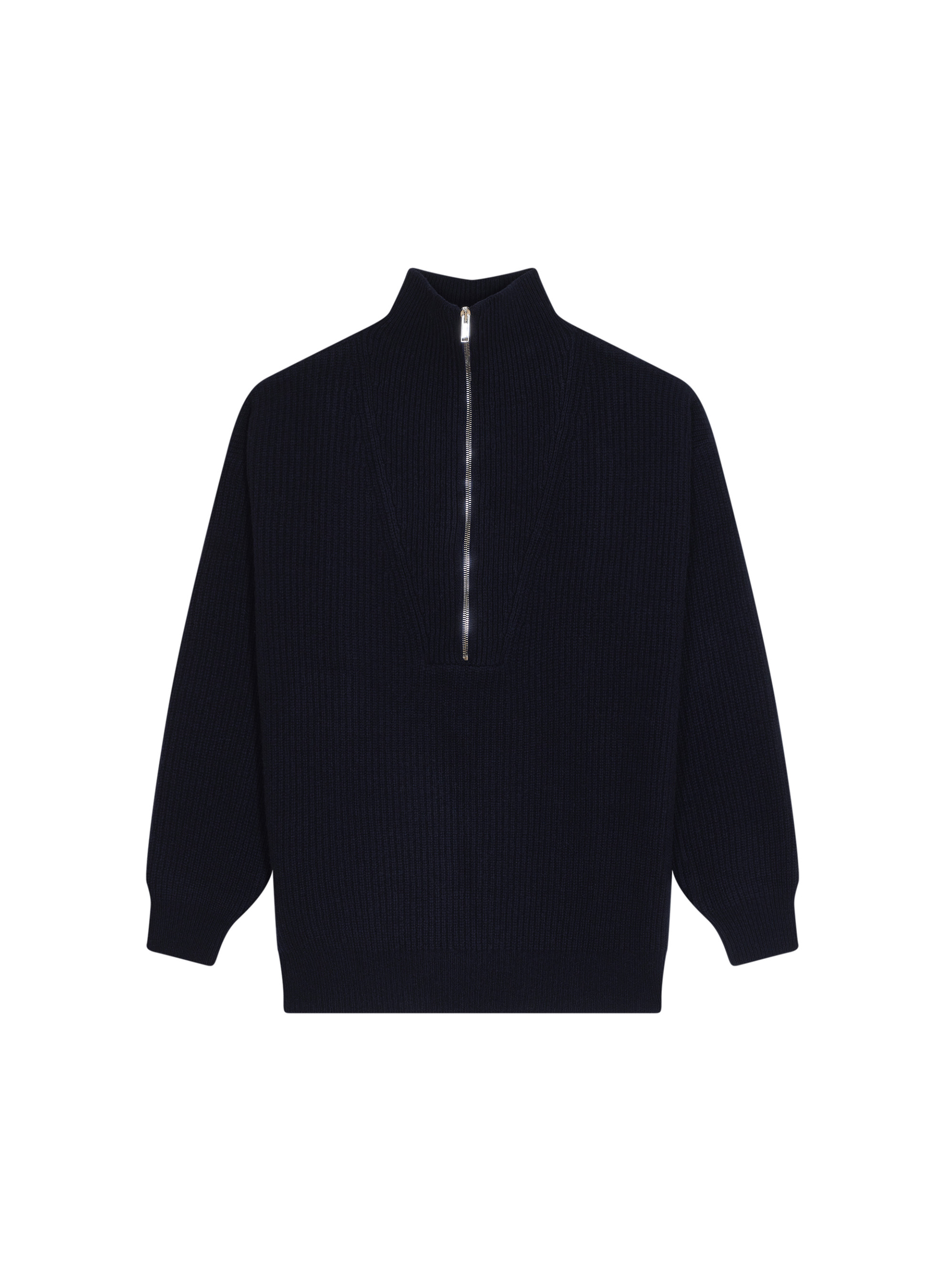 Pull col camionneur maille perlée en cachemire et laine recyclés - French